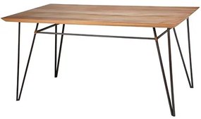 Mesa de Jantar Luxor em Madeira Mel com Base de Aco Preta 210 cm de largura - 70612 Sun House