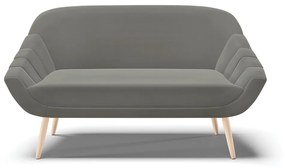 Kit 01 Namoradeira 02 Lugares e 02 Poltronas Giovana Suede Grafite Pés Palito Natural - D'Rossi