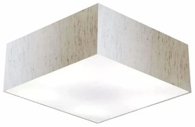 Plafon Quadrado Md-3052 Cúpula em Tecido 15/60x60cm Linho Bege - Bivolt