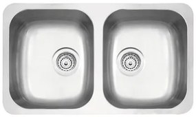 Cuba de embutir Tramontina Isis Plus 2C 34 BL em Aço Inox Acetinado 77,5x45 cm