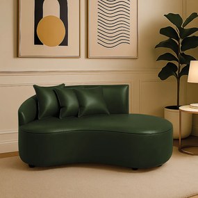 Sofá 2 Lugares Orgânico 140 cm Morgan Sintético PU D03 - D'Rossi  - Verde