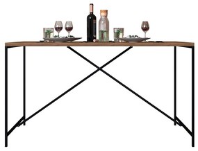 Conjunto Mesa de Jantar com 04 Banquetas Baixa Steel Quadra Estilo Industrial Vermont e Pés Metálico Preto - D'Rossi