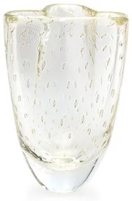 Vasinho Trevo 2 Tela Transparente com Ouro Murano Cristais Cadoro