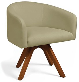 Poltrona Sala Base Giratória Madeira Arielle Bouclê D03 - D'Rossi - Pistache