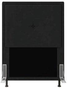 Cabeceira Solteiro Cama Box 90cm para Quarto Ametista Suede M11 - D'Rossi - Preto