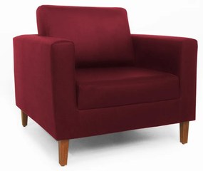 Poltrona Decorativa Gabriela Suede Bordo