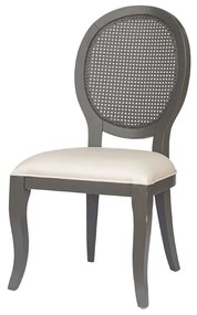 Cadeira Delicate Palha - Cinza Imperador - Facto Dunas e Palha Pintada Sextavada Kleiner