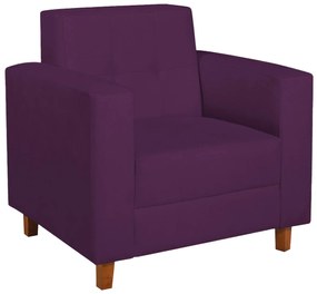 Poltrona Decorativa Denver Suede Roxo - ADJ Decor