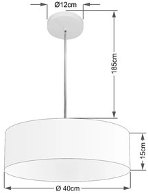 Lustre Pendente Cilíndrico Md-4132 Cúpula em Tecido 40x15cm Vermelho - Bivolt