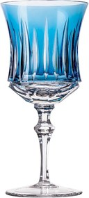 Taça de Cristal Lapidado P/ Vinho Tinto 345ml - Azul Claro Azul Claro