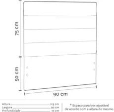 Cabeceira Solteiro 90cm Greta Sintético Bege Z51 - Mpozenato