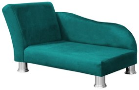 Divã Cama Pet Luxo para Cães E Gatos Elegante Confortável Suede Azul Tiffany