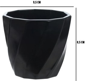 Vaso Torcido Decorativo Preto 8,5x9,5 Cm - D'Rossi