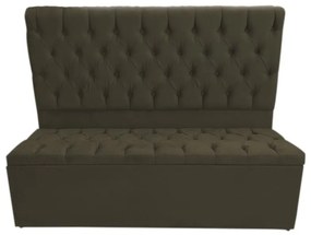 Cabeceira com Calçadeira Baú Queen 160cm Nicole Suede Marrom - Sheep Estofados - Marrom