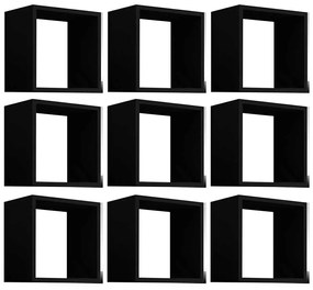 Kit 9 Nichos Organizador 30x30cm Preto G01 - Gran Belo