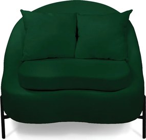 Poltrona Decorativa Orgânica Pé de Metal Preto Zaya Bouclê C05 - D'Rossi - Verde