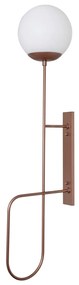Arandela Trombone 20X31,4X127,7Cm 1Xe27 Alumínio E Globo Ø20Cm | Usina... (CP-M - Champagne Metálico, FOSCO)