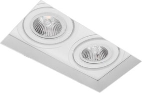 Plafon De Embutir Retangular Branco No Frame Ii