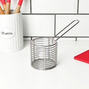 kit Mini Cestinha Redonda de Inox - 02 unidades