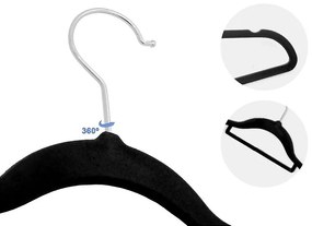 Kit 30 Cabides De Veludo Modelo Tradicional com Suporte 22x41cm