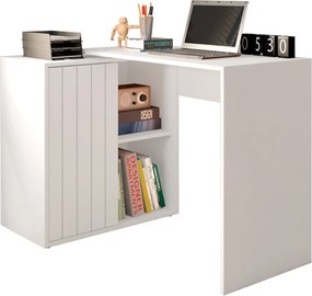 Mesa para Computador Amel Home 140cm Porta Ripada de Correr MDP Branco G11 - Gran Belo
