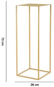 Mesa De Apoio em Metal Cubo Vazado com Tampo Dourado G M02 - D'Rossi