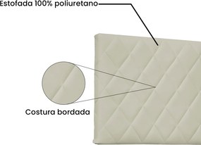 Painel Dubai Para Cama Box King 195 cm Corino S04 - D'Rossi - Bege