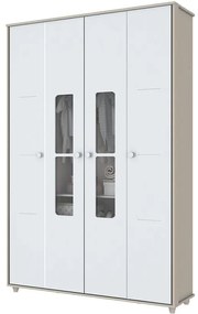 Roupeiro Solteiro Infantil Aquarela 4 Porta 2 Gaveta Cristal