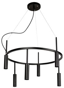 Pendente Platinum Circular Ø60X44,5Cm 6Xmr11 - Usina 16931/60 (BT - Branco Texturizado)
