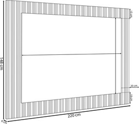 Painel Decorativo Singapura MDP/MDF TV até 70 Polegadas Ripado 2.2 Tauari/Off White G77 - Gran Belo