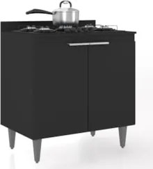 Balcão de Cozinha Para Cooktop 80cm Pérola Z34 Preto        - Mpozenat