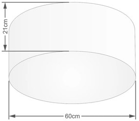 Plafon Cilíndrico Md-3013 Cúpula em Tecido 60x21cm Palha - Bivolt