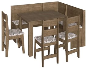 Conjunto Completo Canto Alemão, Almofada, Mesa E 2 Cadeiras