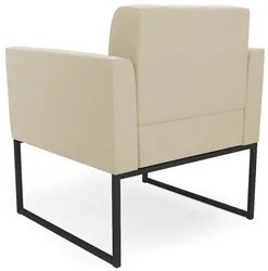 Poltrona Base Industrial Preto Kit 2 Ana Suede Bege - Ibiza