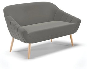 Namoradeira 02 Lugares Giovana Suede Pés Palito Natural - D'Rossi - Grafite
