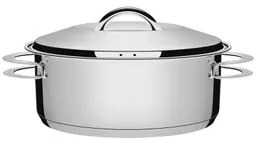 Caçarola Tramontina Solar Rasa em Aço Inox Fundo Triplo com Tampa e Alças 20 cm 2,9 L