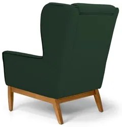 Kit 2 Poltronas Decorativas Base Manu Madeira Milena C-117 Linho Verde
