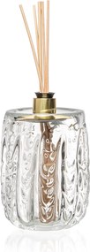 Porta Difusor de Ambientes Murano Riviera M - Metal Dourado  Cristal Transparente