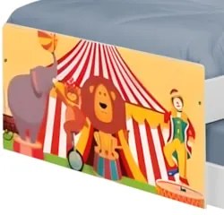 Cama Solteiro Infantil Com Auxiliar 188x88cm Circo K06 - Mpozenato
