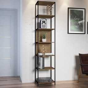 Estante Multiuso Steel Quadra com 07 Prateleiras Estilo Industrial Vermont e Preto 45 cm - D'Rossi