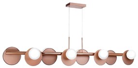 Pendente Retangular 121X24X28Cm Metal E Globo Ø10Cm 08Xg9 | Old Artisa... (PRETO, AMBAR)