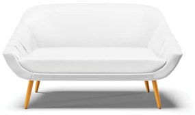 Namoradeira 02 Lugares Giovana Corino Pés Palito Castanho - D'Rossi - Branco