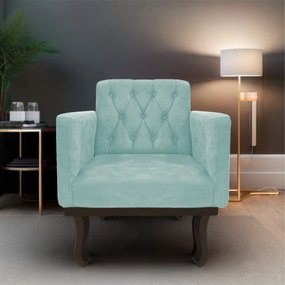 kit 02 Poltronas Classic Pés Luís XV Suede Azul Tiffany - ADJ Decor
