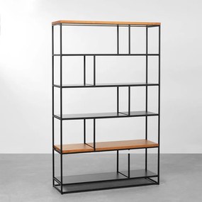 Estante Raka Preto e Nozes - 1,15m x 1,82m