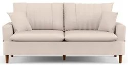 Sofá Living 3 Lugares 200cm com Almofadas Veras D05 Suede Bege Claro -