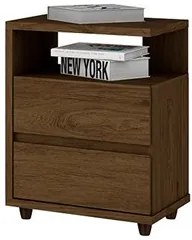 Mesa de Cabeceira 2 Gavetas Campeche Castanho - Henn