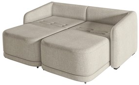 Sofá Cama Modulado Retrátil e Reclinável Decorativo Varsóvia 216cm Bouclê Bege G33 - Gran Belo