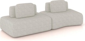 Sofá 2 Lugares Orgânico com Módulo Central e 1 Canto Berlim Bouclê Cr K01 - D'Rossi - Cinza claro