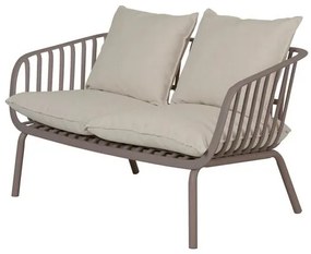 Sofá Seiva 02 Lugares PP Fendi Almofada Amêndoa Base Metal - 75773 Sun House