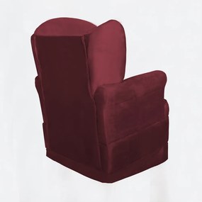 Conjunto Poltrona Ana de Amamentação com Balanço + Puff Ana Suede Bordô